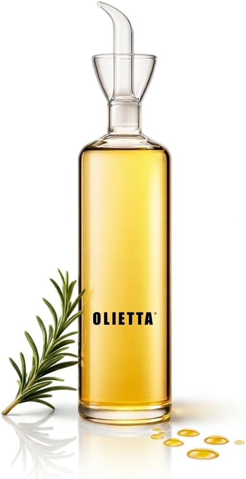 Olive Oil Dispenser Bottle 17 fl oz - Borosilicate Glass Non-Drip Pourer