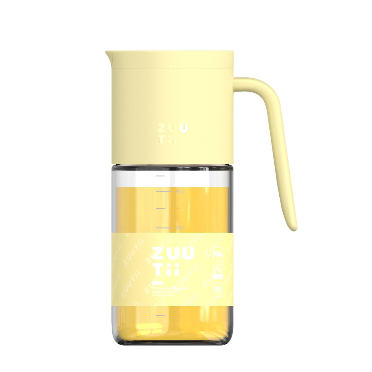 Zuutii Olive Oil Dispenser Bottle 18.6oz – Auto Flip Glass Vinegar Bottle with No-Drip Spout for Kitchen Cooking, Oil and Sauce Dispenser, Light Cream