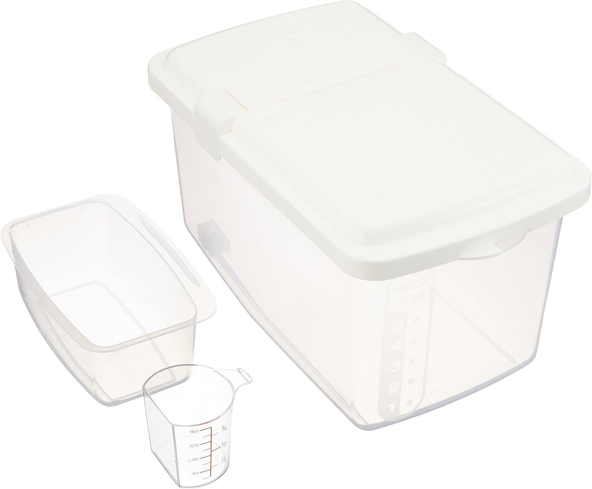 JapanBargain 1826, Set of 2 Large Japanese Kitchen Pantry Storage Containers Kome Bitsu Rice Storage Container 22 lbs, Made in Japan
