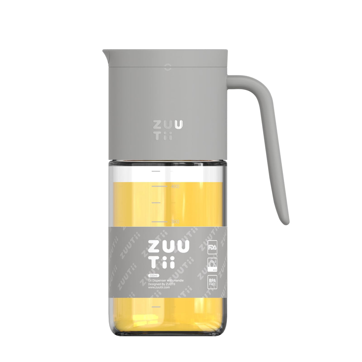 Zuutii Olive Oil Dispenser Bottle 18.6oz – Auto Flip Glass Vinegar Bottle with No-Drip Spout for Kitchen Cooking, Oil and Sauce Dispenser, Light Cream