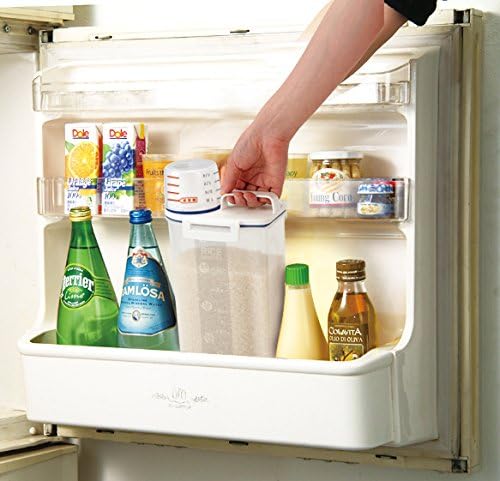 Asvel 7509 Rice Container Bin with Pour Spout Plastic Clear 2KG(White)