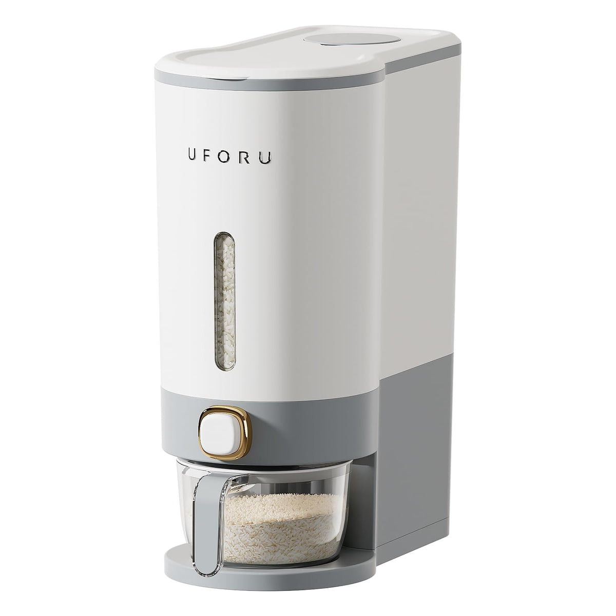 UFORU Rice Dispenser 13 LB,Airtight Storage Container With Measuring Cup
