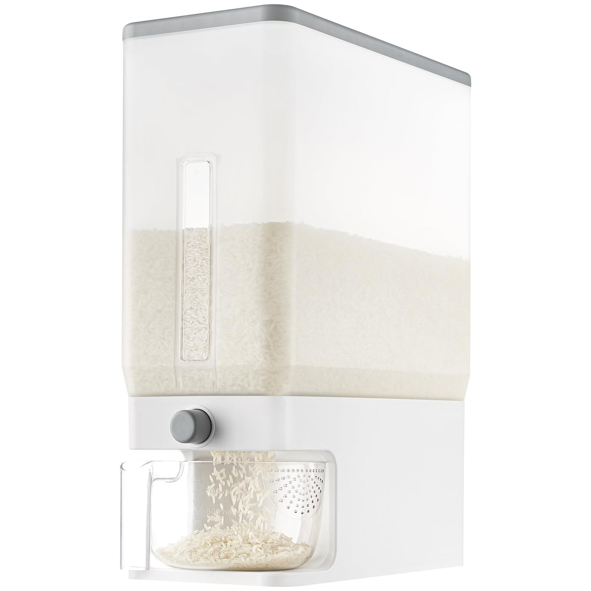 Lifewit Rice Container 28 Lbs, One-Press Dispenser with Measuring Cup
