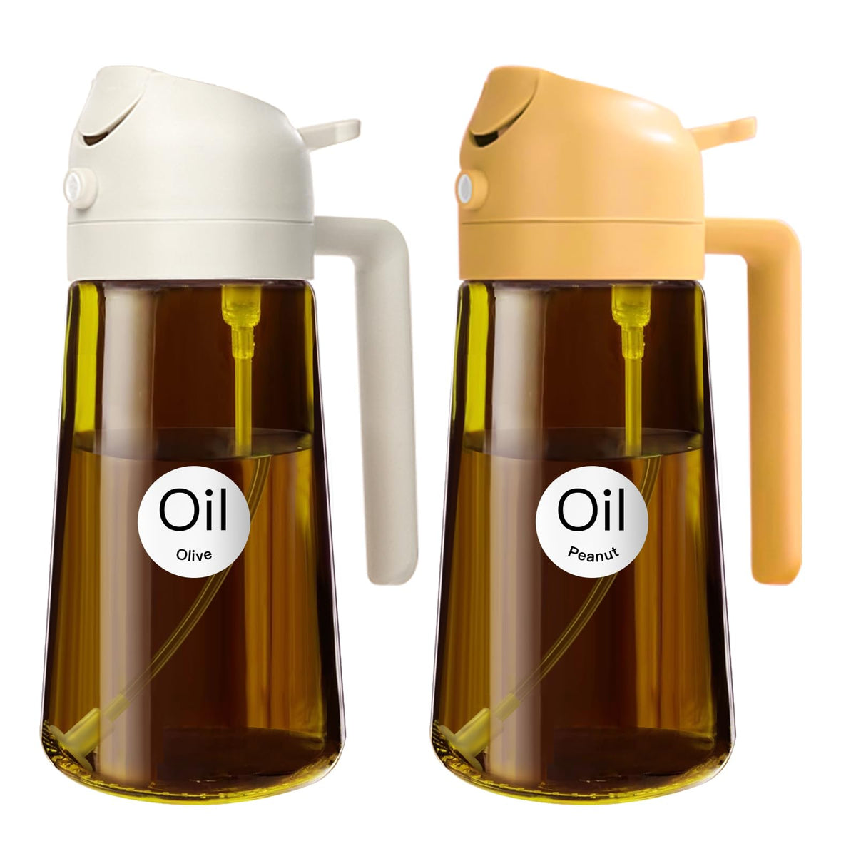 YARRAMATE 2PCS 16oz/470ml Oil Sprayer for Cooking (Black & Green)