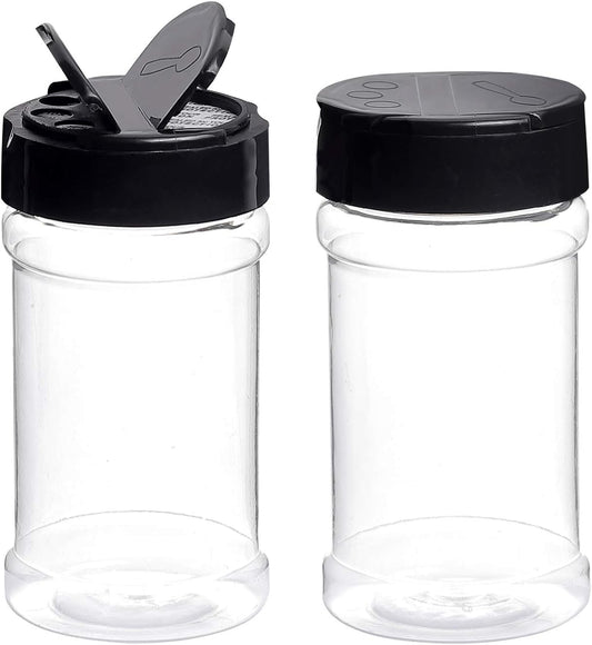 Spice Bottles, Dabacc 20Pcs 7oz Clear Plastic Container Jars with Lids Labels for Kitchen Storing Spice Powders Dry Goods Peanut Butter BPA free