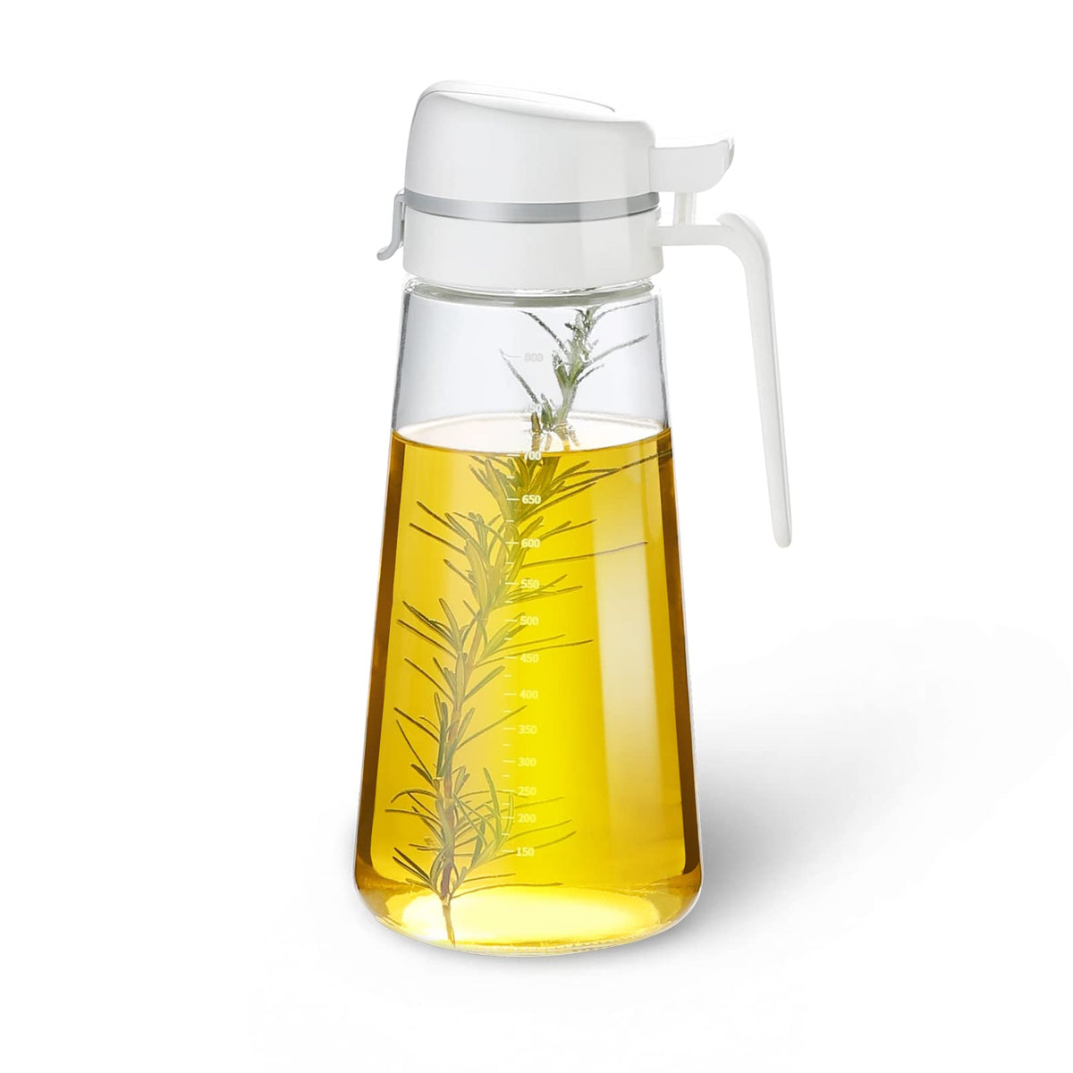 Oil Dispenser Bottle, 22oz Glass Oil Bottle with Scale, Kitchen