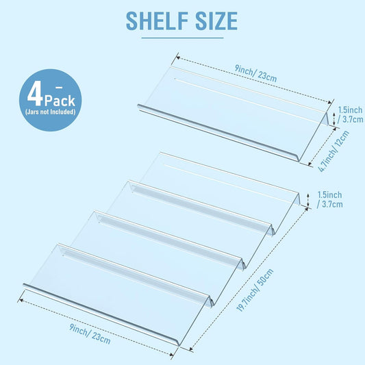 Spice Drawer Organizer 4 Tier, Acrylic Seasoning Organizer Rack, Small