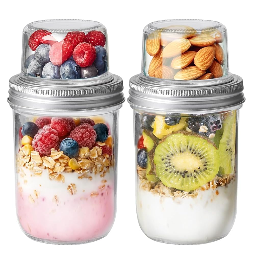 ComSaf Mini Mason Jars 4 oz, 8 Pack Regular Mouth Glass Jars with Lids