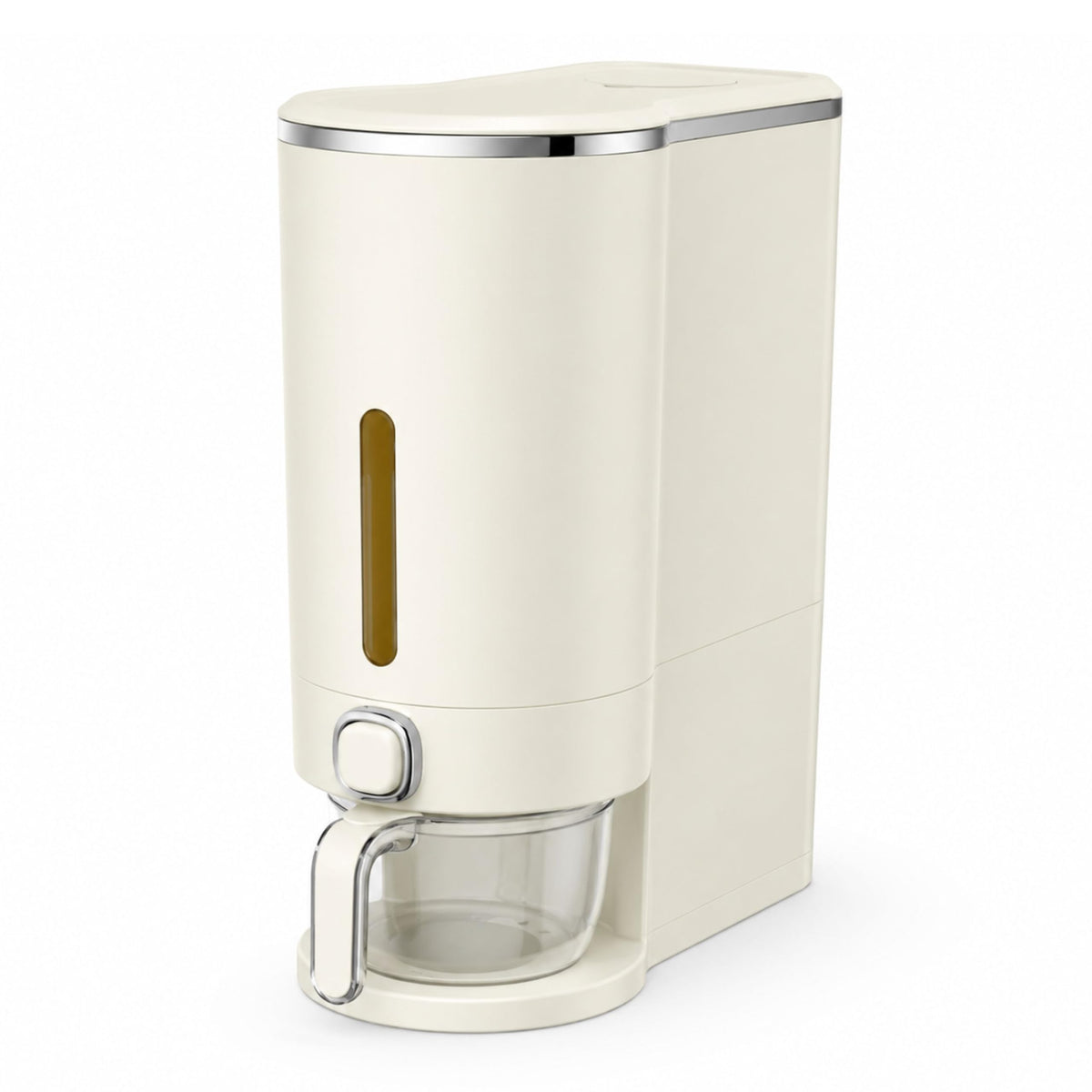 ROOM127 Slim Rice Dispenser with Measuring Cup - 11-15 lb, Cream White