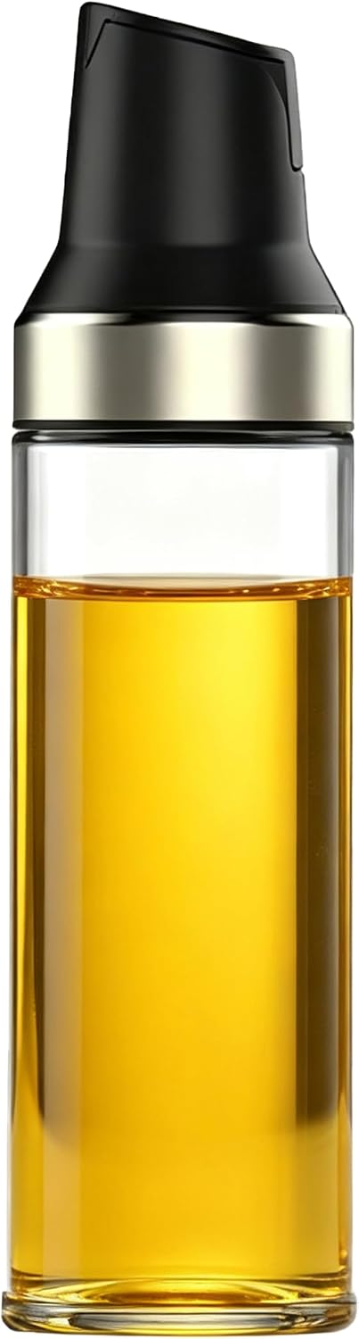 17oz Black Glass Olive Oil Dispenser Bottle for Kitchen