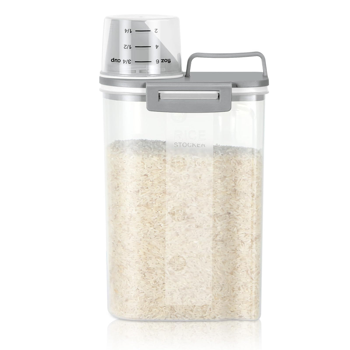 TBMax Rice Storage Container, Airtight Cereal Container Dispenser with Pourable Spout + Measuring Cup, BPA Free Plastic Storage Bin for Pantry Organization and Storage