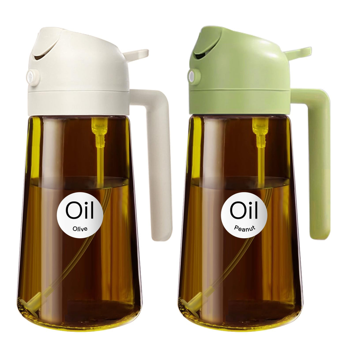YARRAMATE 2PCS 16oz/470ml Oil Sprayer for Cooking (Black & Green)
