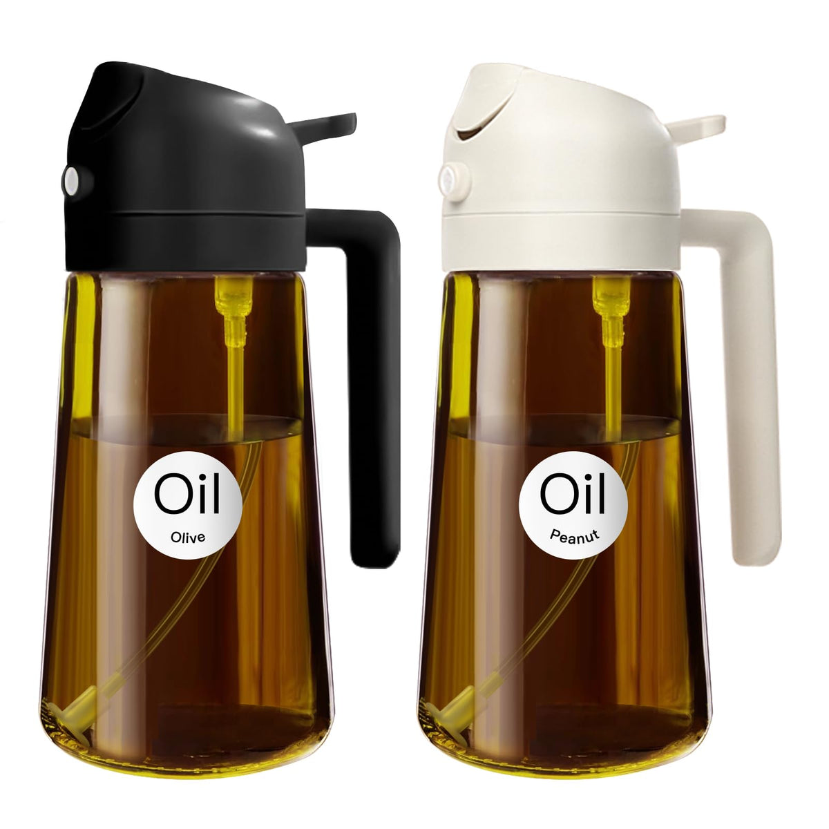 YARRAMATE 2PCS 16oz/470ml Oil Sprayer for Cooking (Black & Green)