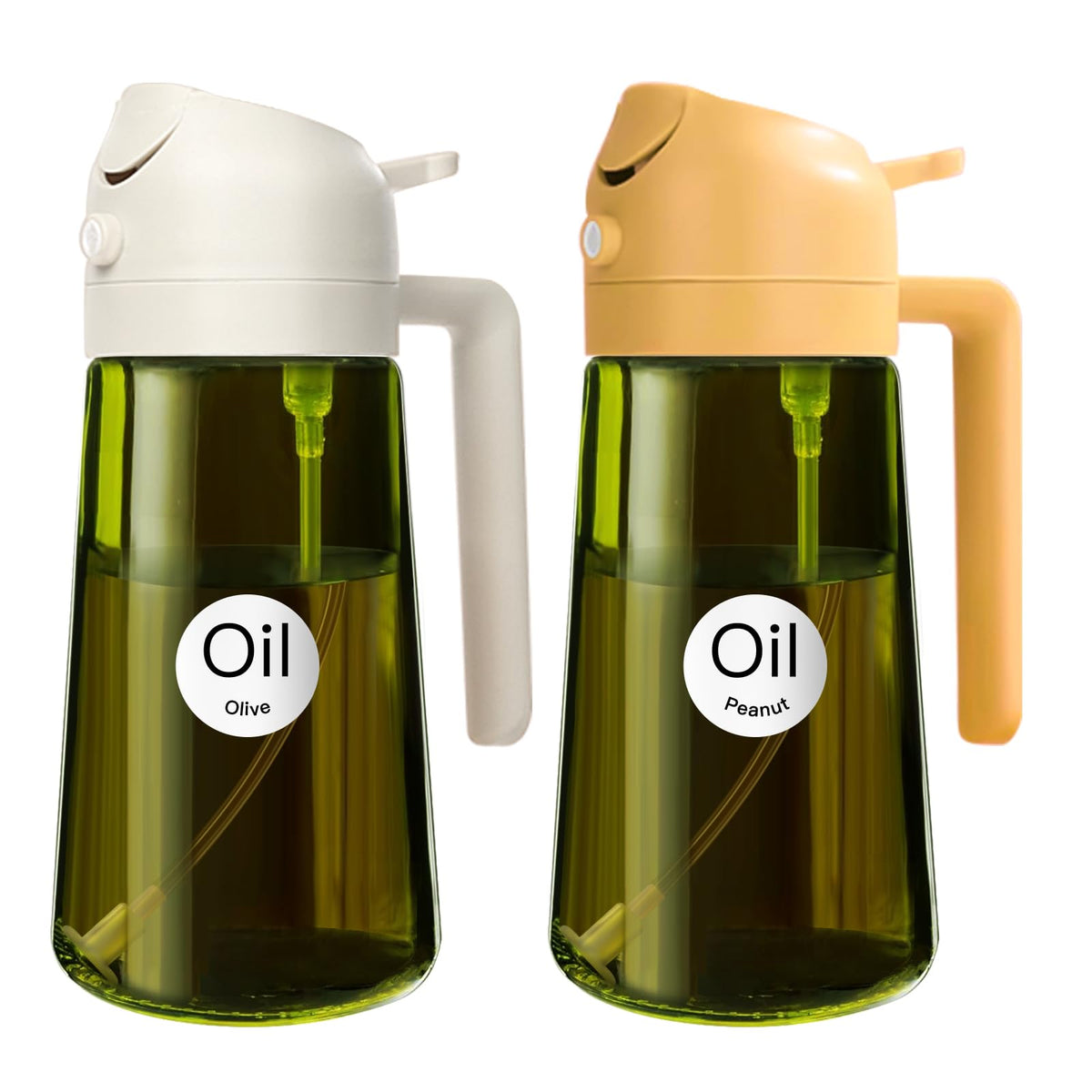 YARRAMATE 16 oz Dark Glass Olive Oil Sprayer & Dispenser, 2-in-1, Black