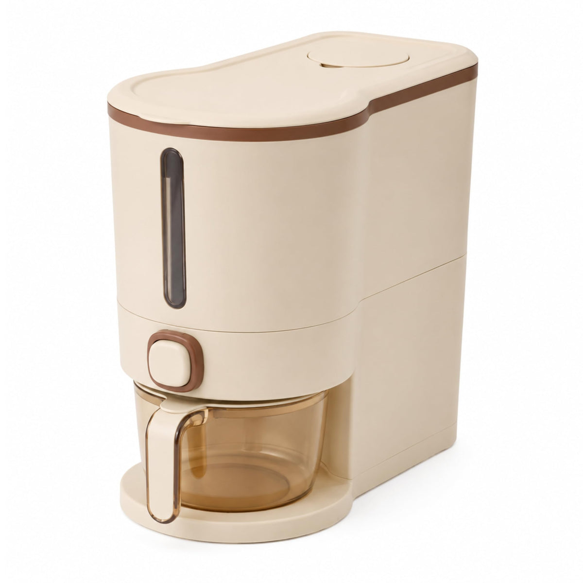 ROOM127 Slim Rice Dispenser with Measuring Cup - 11-15 lb, Cream White