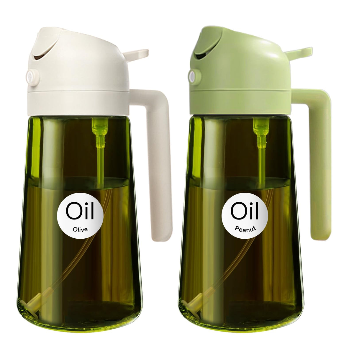 YARRAMATE 16 oz Dark Glass Olive Oil Sprayer & Dispenser, 2-in-1, Black