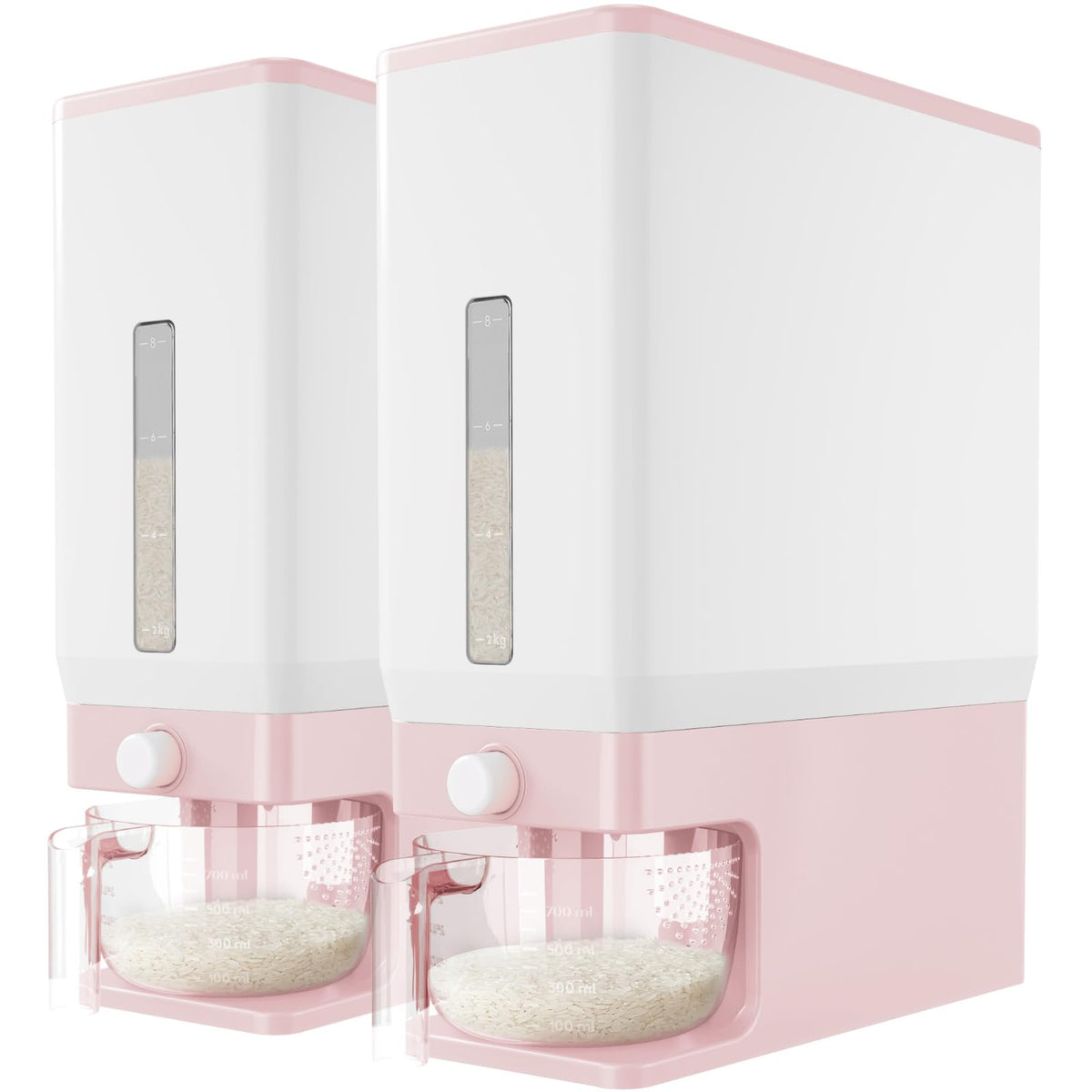 Lifewit Rice Container 28 Lbs, One-Press Dispenser with Measuring Cup