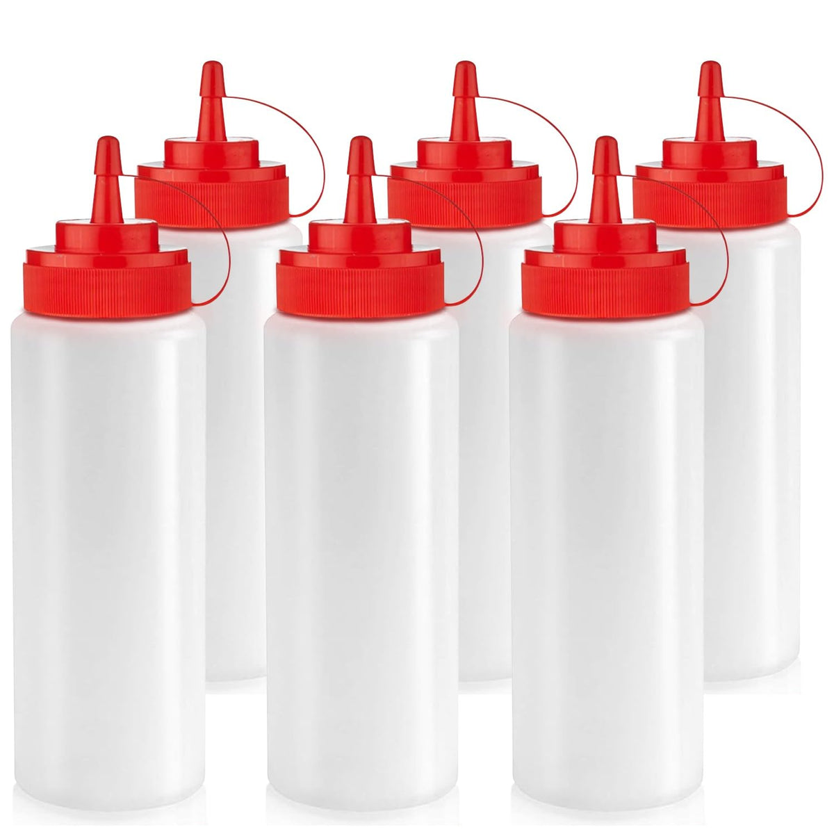 Norcalway 12 oz & 16 oz Condiment Squeeze Bottles for Sauce – Leak Proof Oil, Syrup, Dressing Squirt Bottles – Easy Pour, Refill & Clean | 2 Pack