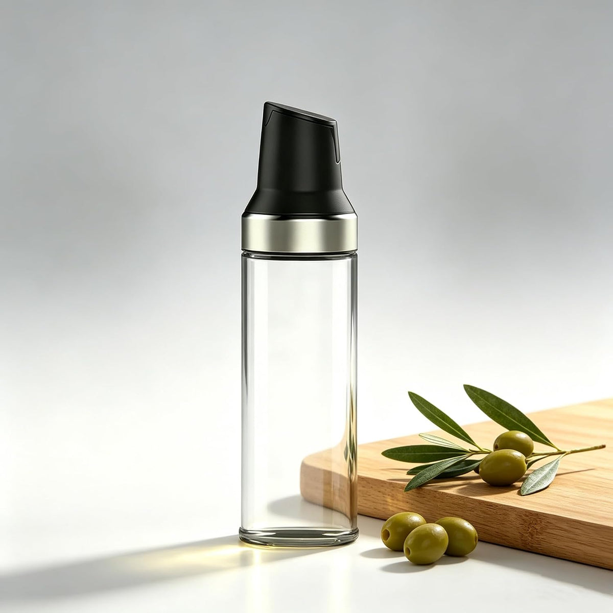 17oz Black Glass Olive Oil Dispenser Bottle for Kitchen