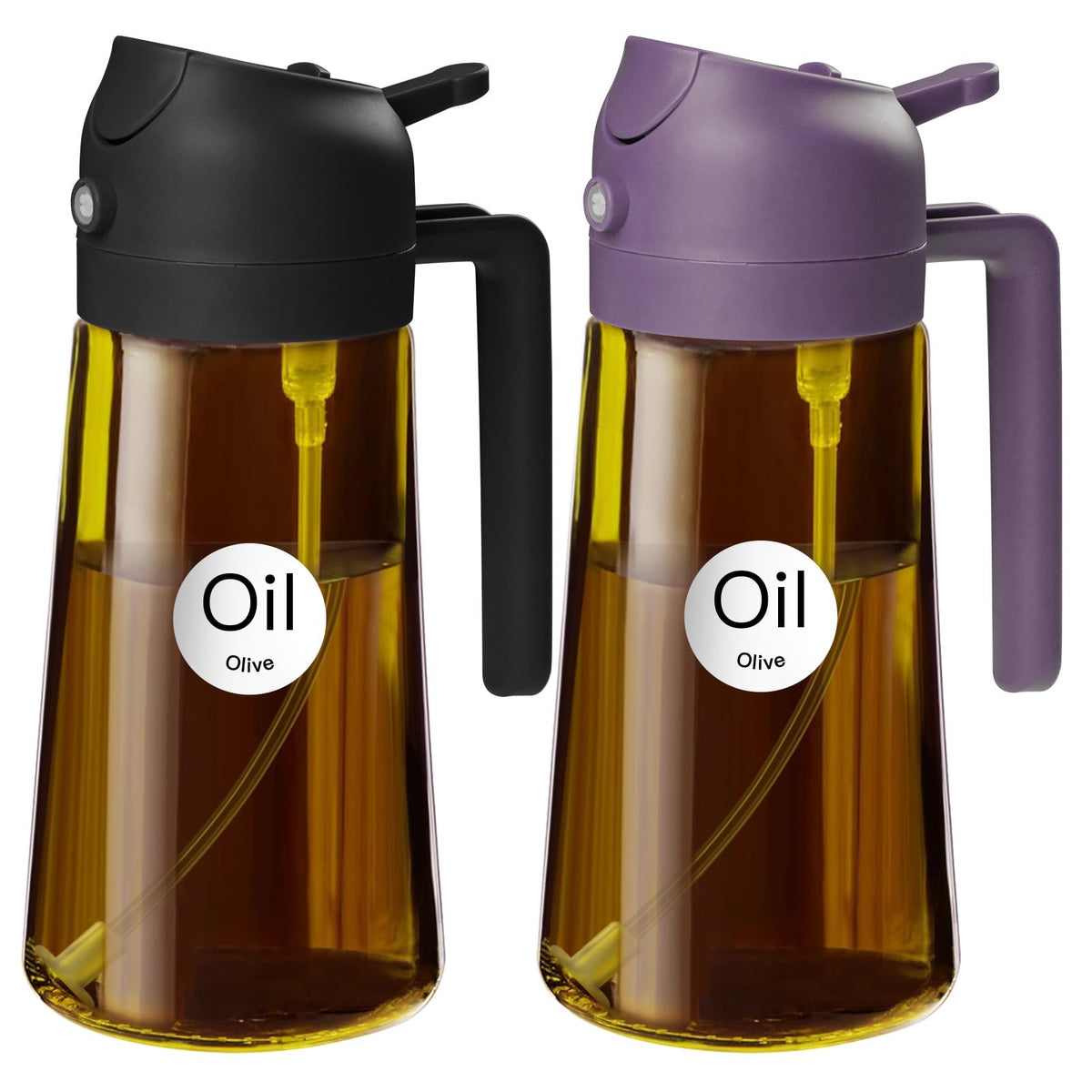 YARRAMATE 2PCS 16oz/470ml Oil Sprayer for Cooking (Black & Green)