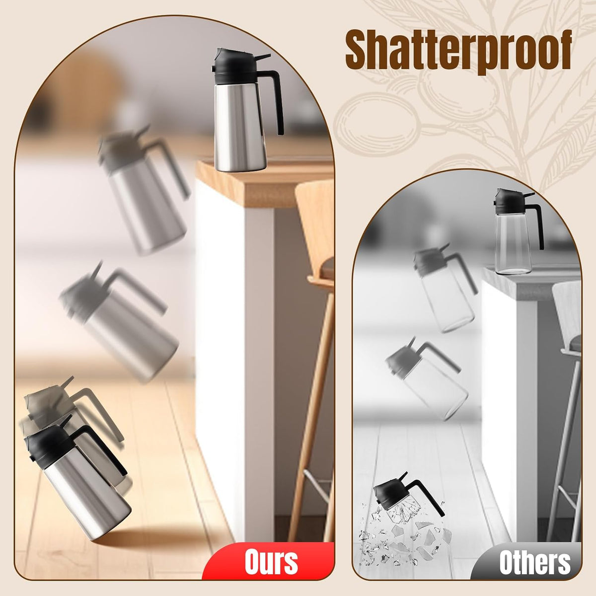 PARACITY Olive Oil Sprayer for Cooking, Olive Oil Dispenser Bottle, Black