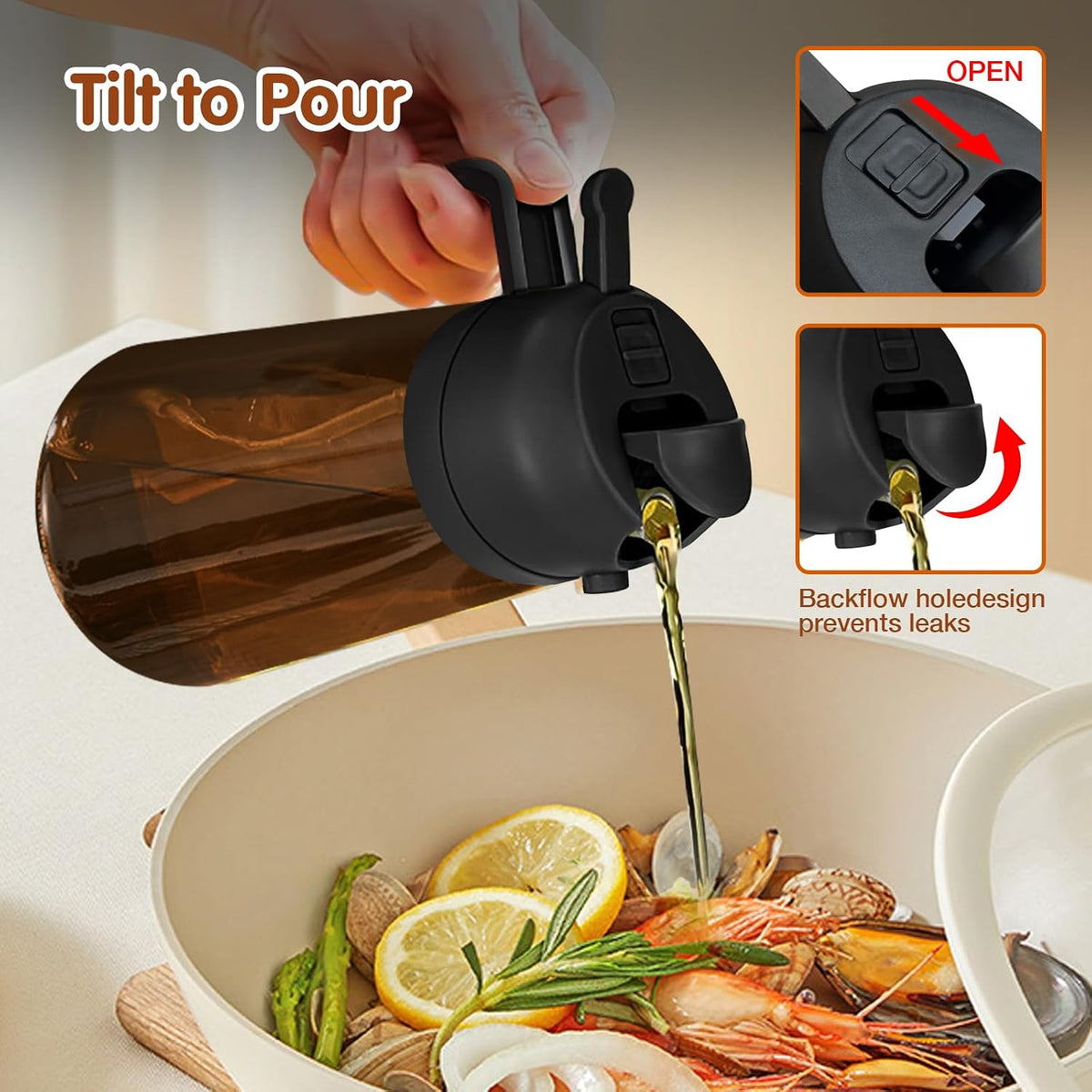 YARRAMATE 2PCS 16oz/470ml Oil Sprayer for Cooking (Black & Green)