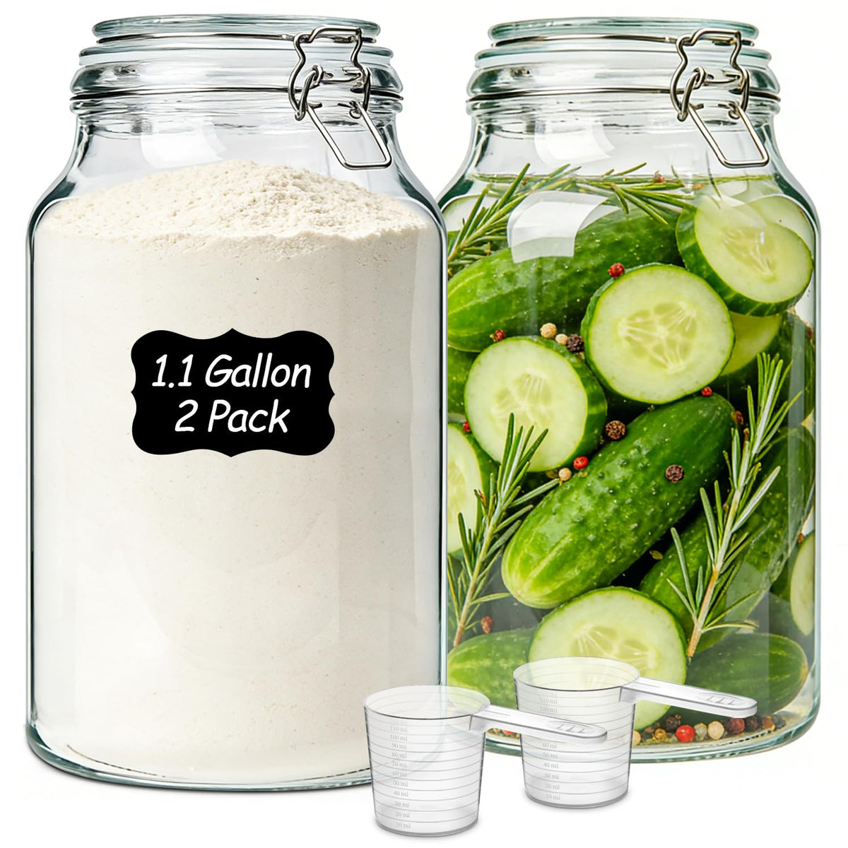ComSaf Small Glass Spice Jars with Airtight Lids 4 oz 6 Pack with Labels