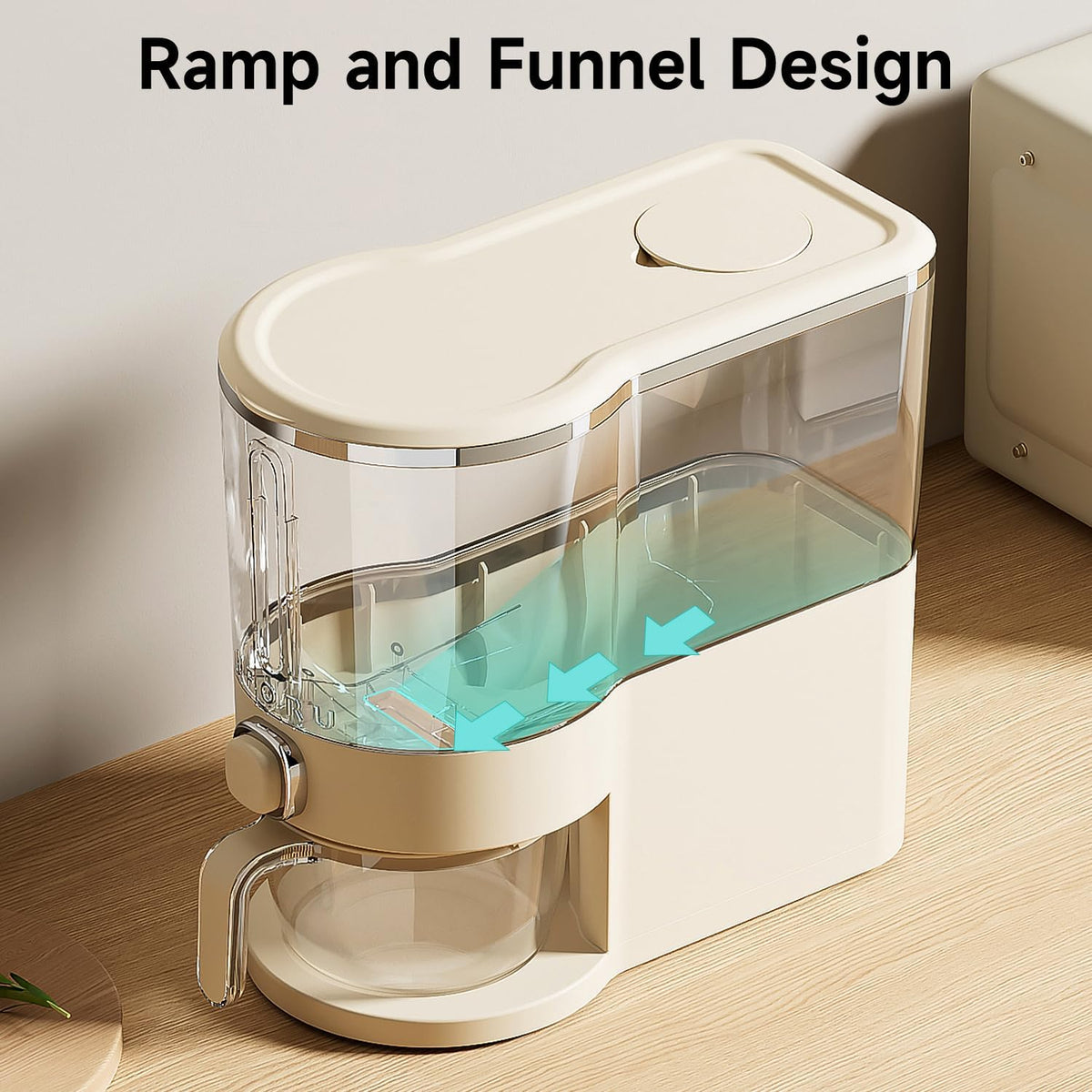 UFORU Rice Dispenser 13 LB,Airtight Storage Container With Measuring Cup