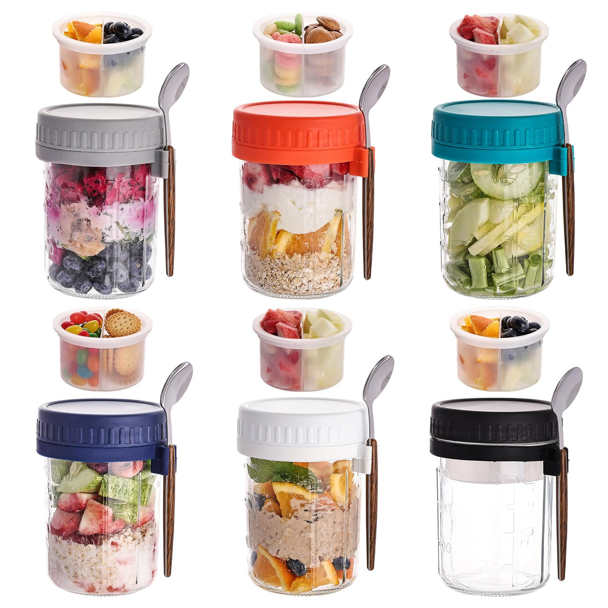 6oz Glass Spice Jars with Bamboo Lid and Label, 12 Pack Square Glass Container, Small Food Storage Containers for Kitchen, Clear Empty Seasoning Jar for Sugar, Salt, Coffee Bean, Herb, Borosilicate