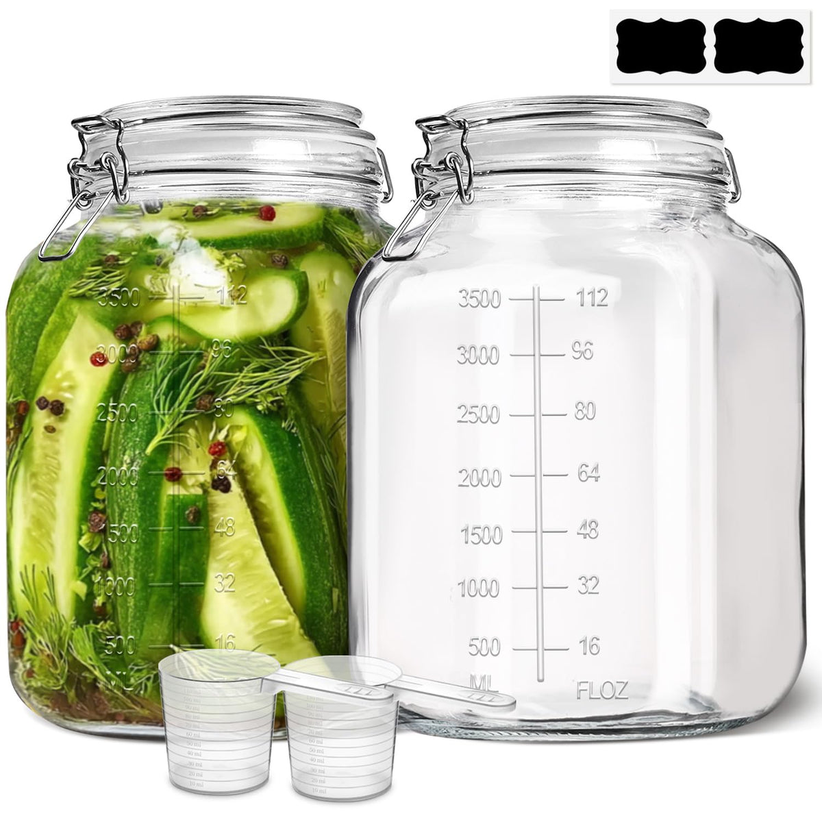 ComSaf Square Small Glass Spice Jars with Airtight Lids 4 oz 6 Pack Pantry