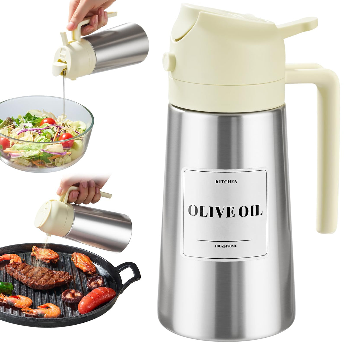 PARACITY Olive Oil Sprayer for Cooking, Olive Oil Dispenser Bottle, Black
