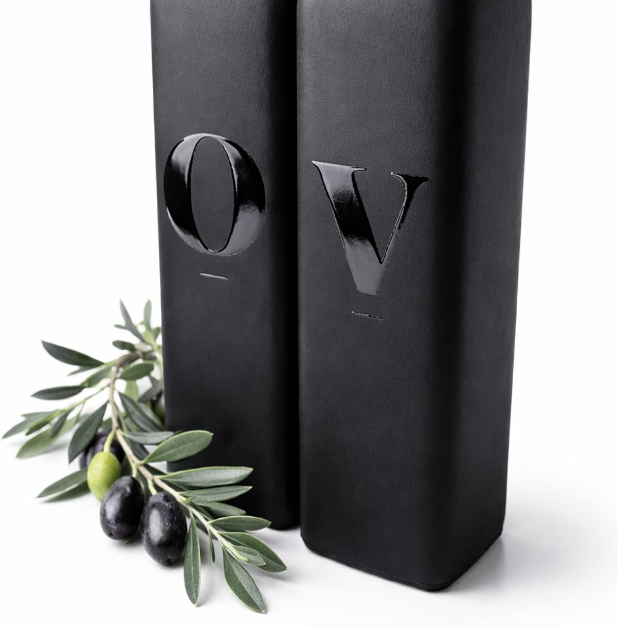 Mlle Label Black Glass Olive Oil & Vinegar Dispensers, Set of 2, 500 mL