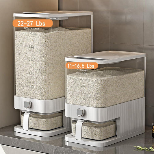 Rice Dispenser,15 Lbs Rice Storage with Measuring Cup and Dial