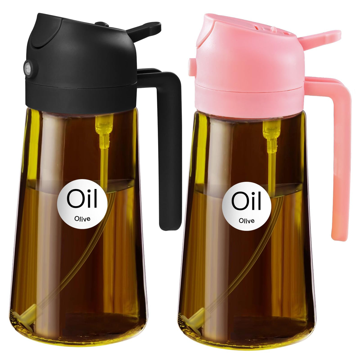 YARRAMATE 2PCS 16oz/470ml Oil Sprayer for Cooking (Black & Green)