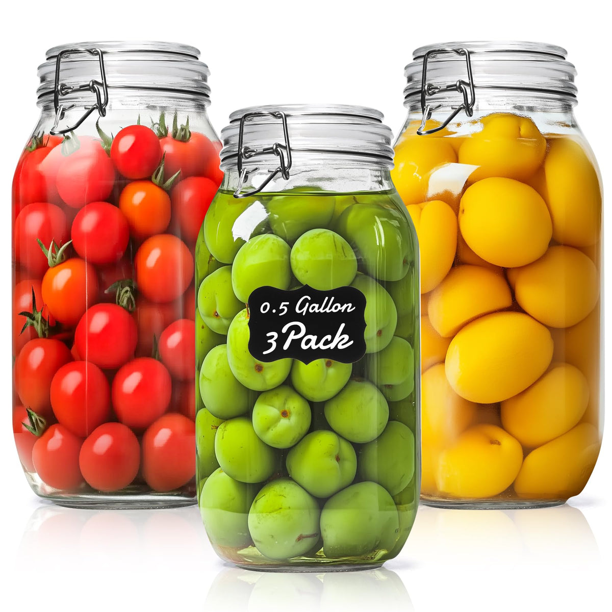 ComSaf Small Glass Spice Jars with Airtight Lids 4 oz 6 Pack with Labels