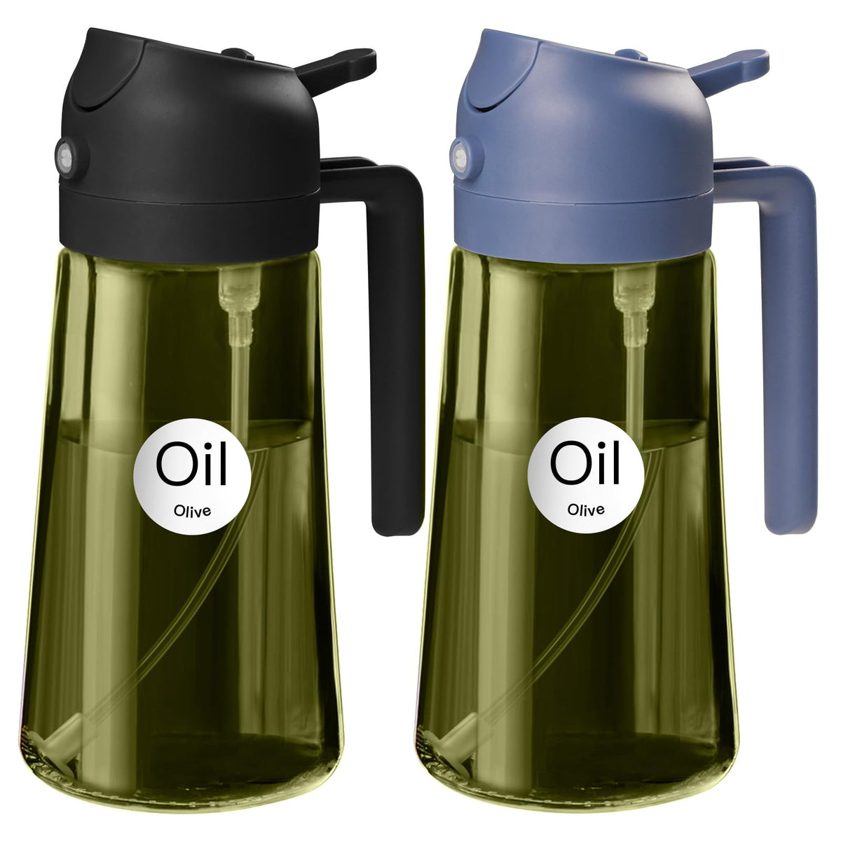 YARRAMATE 16 oz Dark Glass Olive Oil Sprayer & Dispenser, 2-in-1, Black