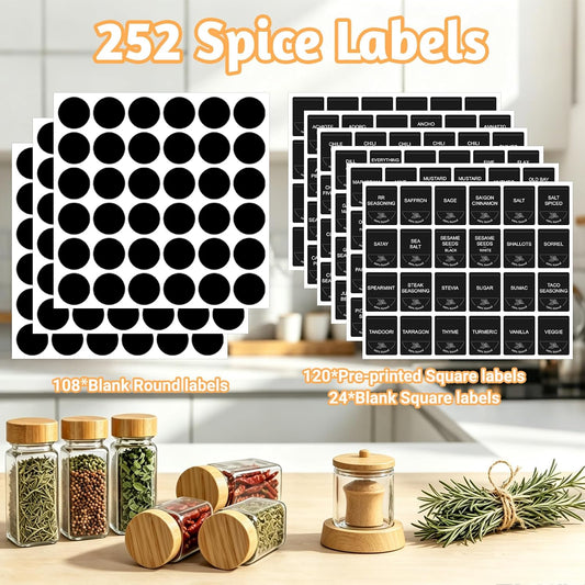 24 Pack Glass Spice Jars with Labels, 4oz Spice Containers with Bamboo Lids