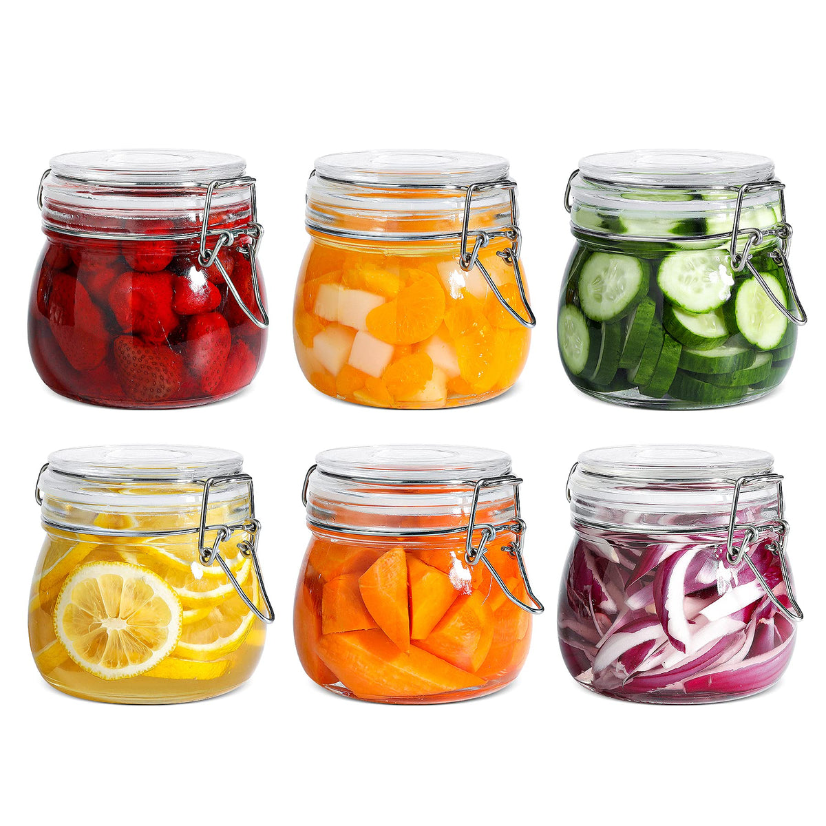 ComSaf Small Glass Spice Jars with Airtight Lids 4 oz 6 Pack with Labels