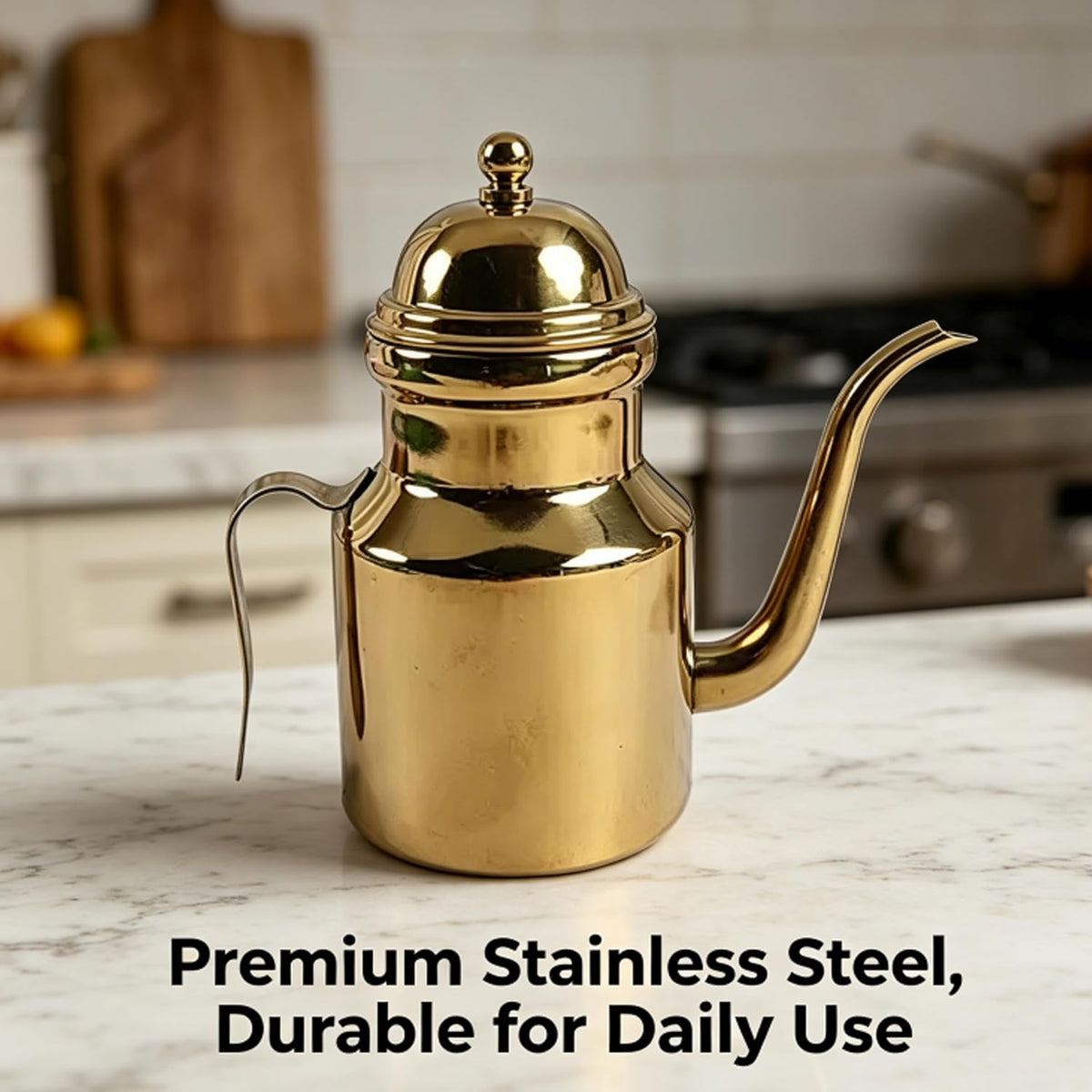 Olive Oil Dispenser Bottle, 450ml Stainless Steel Oil Can