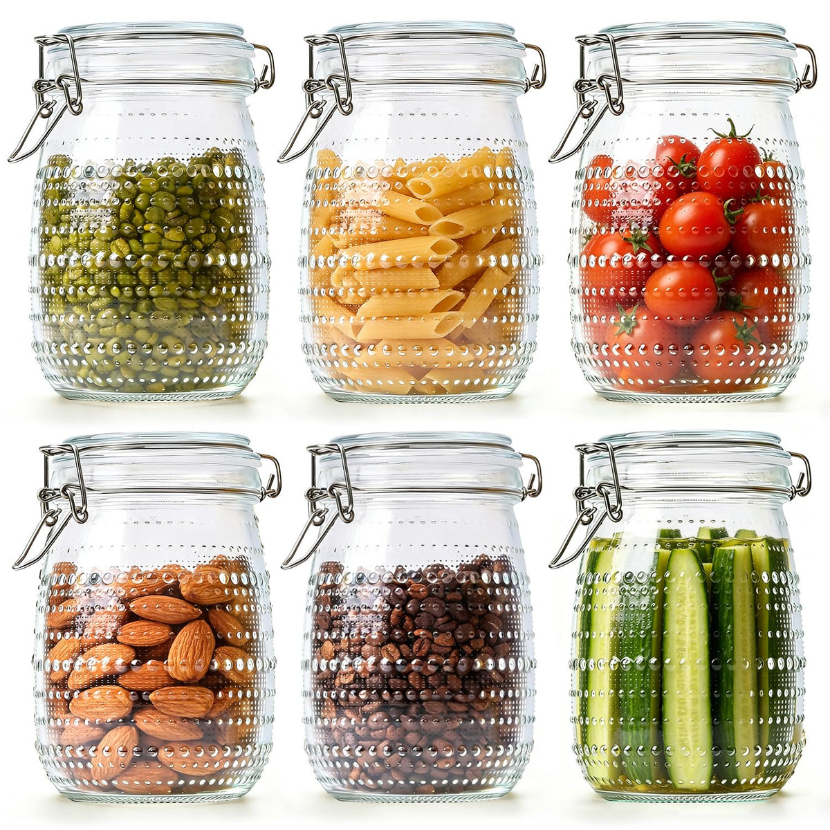 ComSaf Small Glass Spice Jars with Airtight Lids 4 oz 6 Pack with Labels