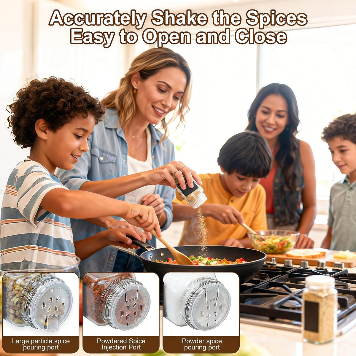 24 Gold Spice Jars with Labels, 4oz Seasoning Jars for Cabinets, Drawers