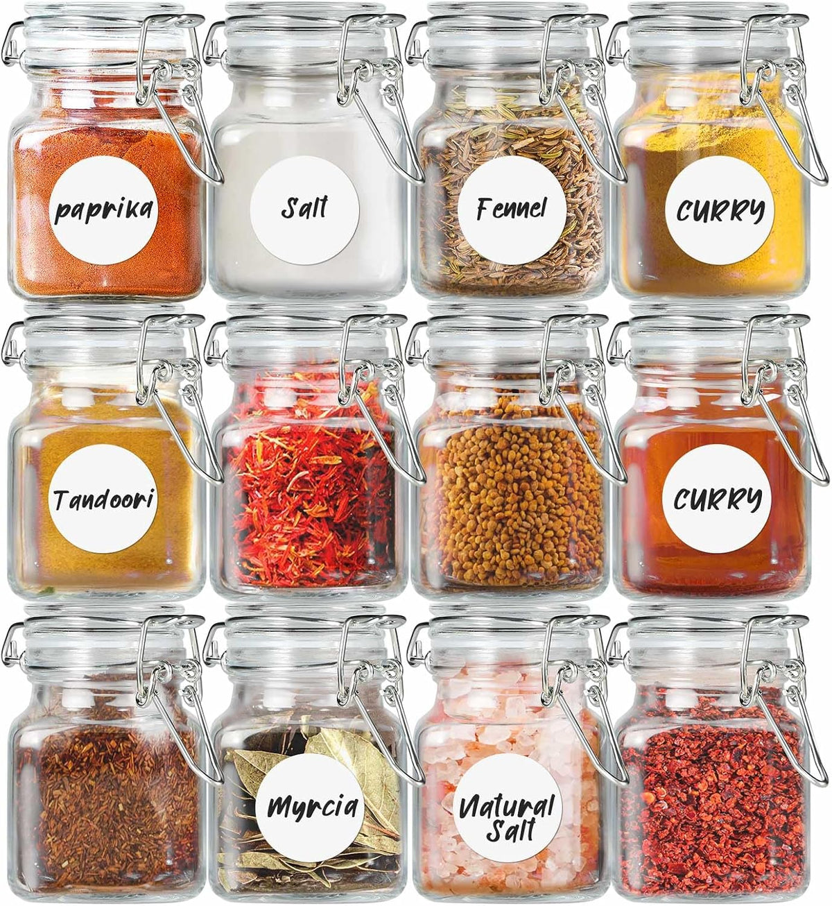SKOCHE Spice Jars 20 Pack Small 4 oz Glass Jars Spice Jars Herb Jars