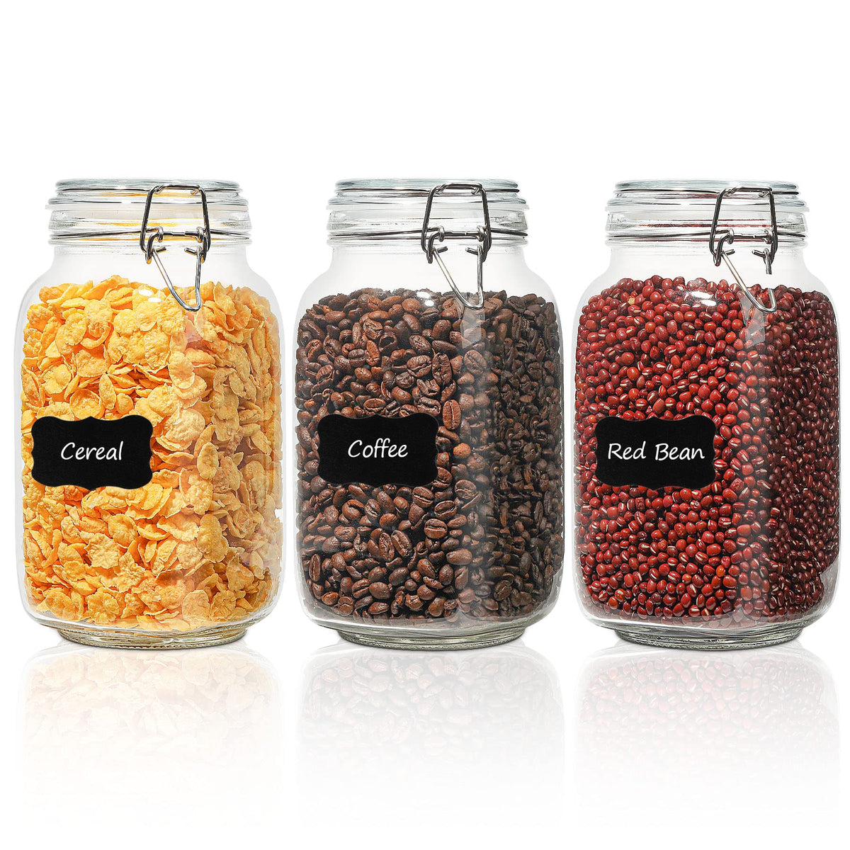 ComSaf Square Small Glass Spice Jars with Airtight Lids 4 oz 6 Pack Pantry