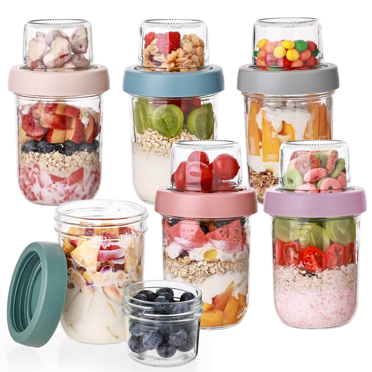 6oz Glass Spice Jars with Bamboo Lid and Label, 12 Pack Square Glass Container, Small Food Storage Containers for Kitchen, Clear Empty Seasoning Jar for Sugar, Salt, Coffee Bean, Herb, Borosilicate
