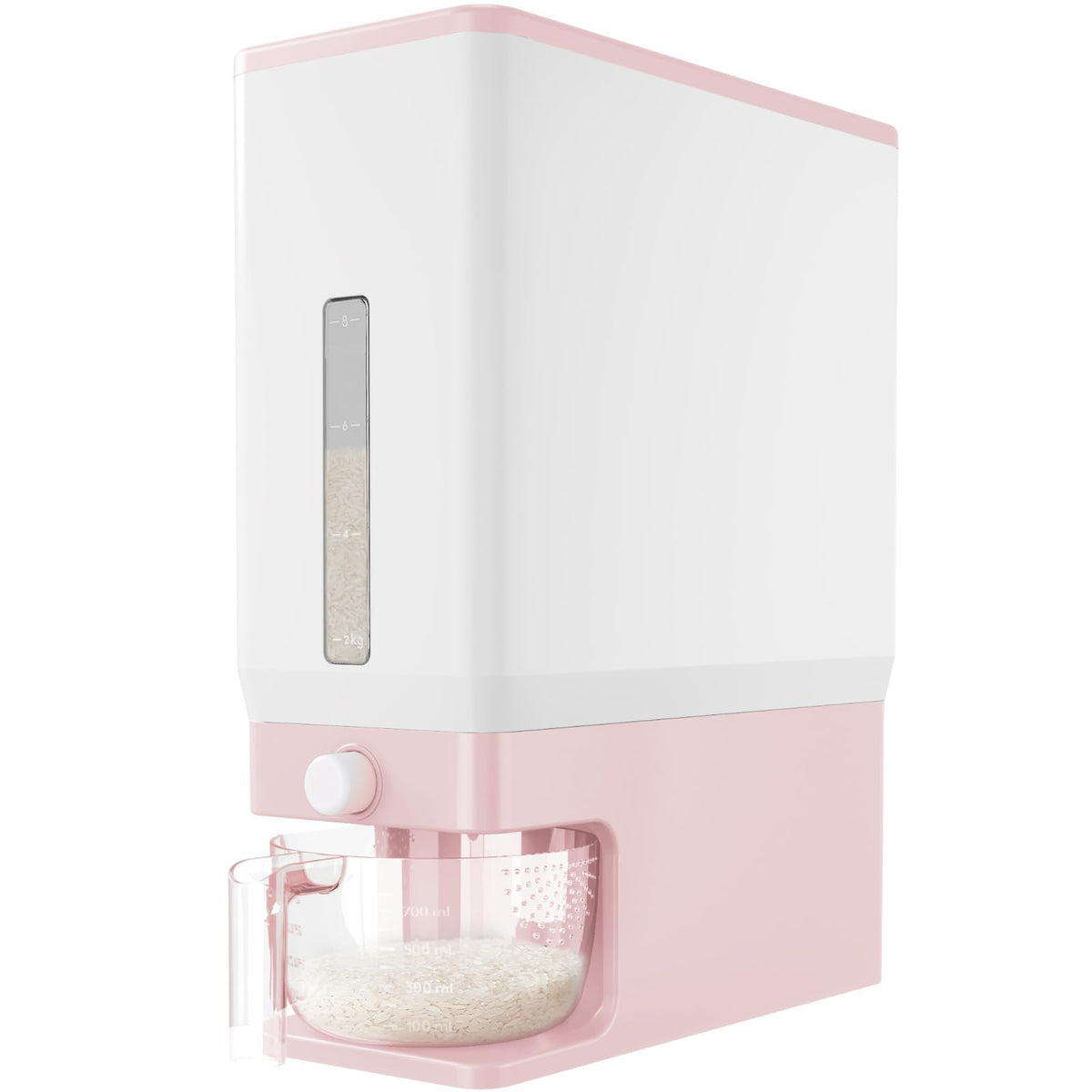 Lifewit Rice Container 28 Lbs, One-Press Dispenser with Measuring Cup