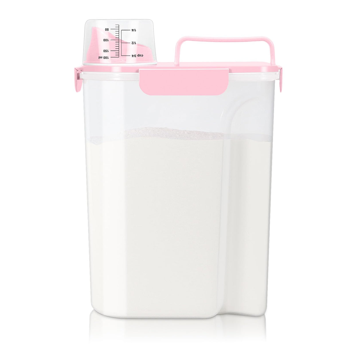 TBMax Airtight Rice Container 10 Lbs, Cereal Dispenser, Pet Cat Dog Food Storage Container, Plastic Kitchen Pantry Food Storage Holder with Cup -Dark Grey