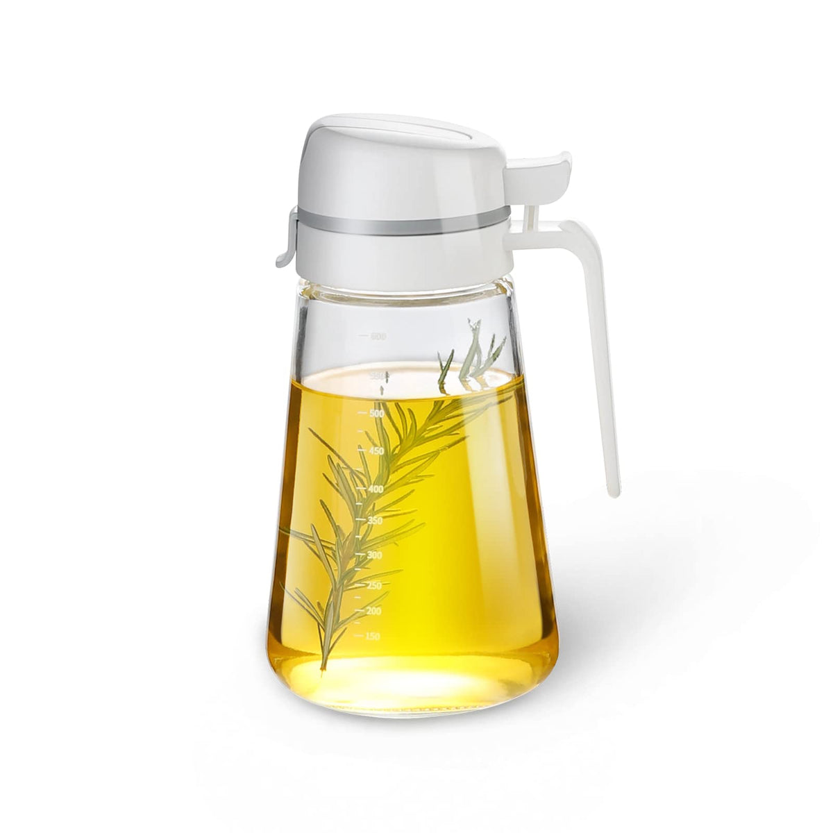 Oil Dispenser Bottle, 22oz Glass Oil Bottle with Scale, Kitchen