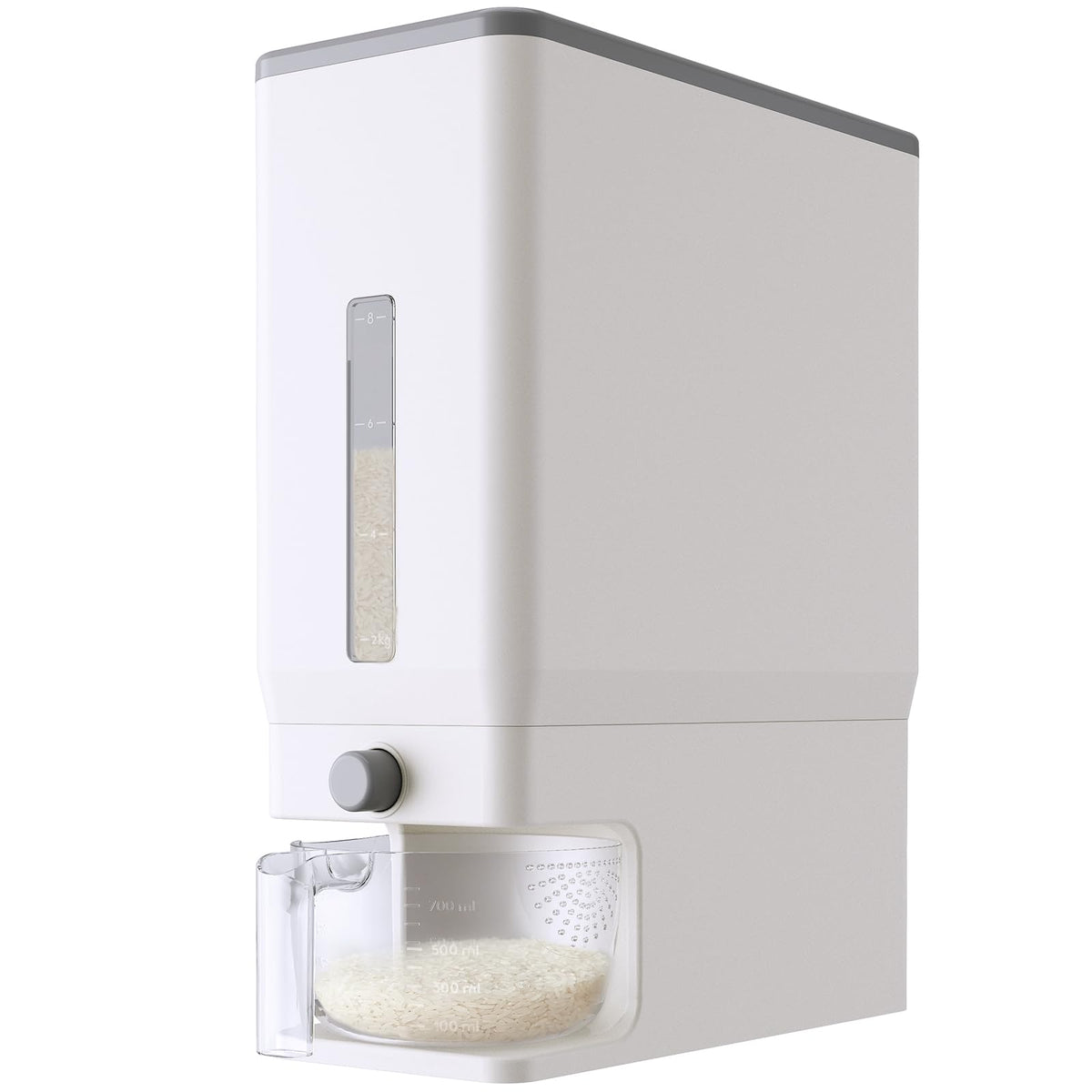 Lifewit Rice Container 28 Lbs, One-Press Dispenser with Measuring Cup
