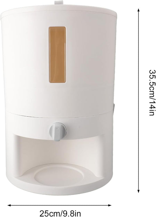Kitchen Rice Storage Container with Measuring Cup Sealed Design Accurate Measurement Grain Dispenser for Home Use Flour, Pet Food, (Small)