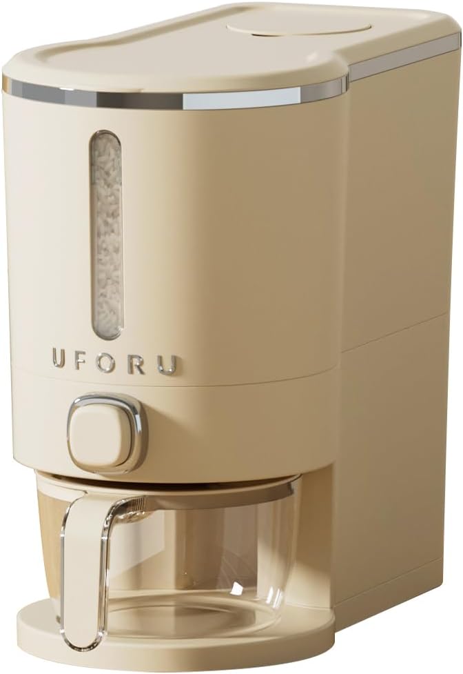 UFORU Rice Dispenser 13 LB,Airtight Storage Container With Measuring Cup